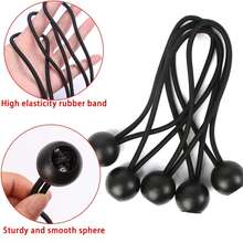 25 Buah Tali Bola Elastis Tenda, Tali Pengikat Multifungsi untuk Aktivitas Luar Ruangan, Cocok untuk Terpal / Tenda / Penyimpanan - tali bola pantul - View 2