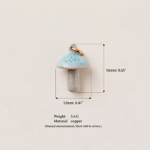 1pc Colorful Small Animal Mushroom Pendant, Exquisite Cute Style, 14k Gold Plated, Copper Material, Designed For Daily Small Parties And Family Gatherings, Cute Jewelry, Daily Charm Jewelry, Small Accessories, Pendant For Jewelry Making, High-End Jewelry, Stainless Steel Accessories - Multicolor - View 15