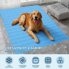Cooling Ice Silk Pet Mat Breathable Non Slip Dog Cat Sleeping Pad Summer Heat Relief Cushion For Small Medium Pets - Blue - View 13