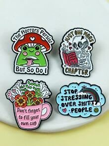 Emotional Healing Quote Enamel Pin Series - Self Care & Mental Wellness Cute Brooch Set - Multicolor - View 5