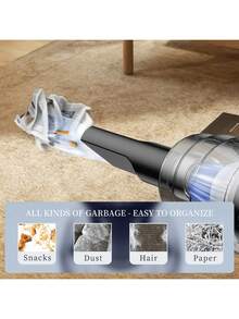 SOKANY Upgraded Version Of Portable Wireless Handheld Vacuum Cleaner, Absorbing Snack Debris/Pet Hair, With Dust Collection Box + Washable Filter.USB Charging (2000mAh) Large-Capacity Lithium Battery, Suitable For Car/Office/Home - B - View 5