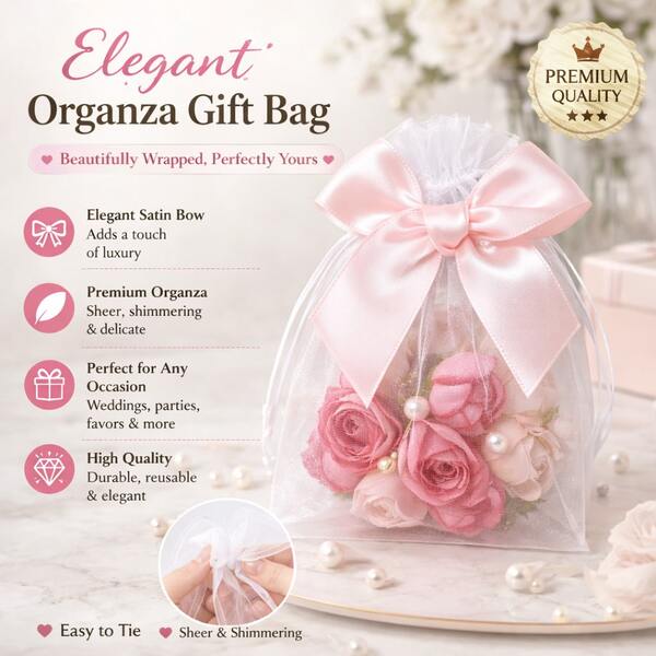 10er Pack elegante Organza-Geschenkbeutel mit Kordelzug, wiederverwendbare transparente Beutel für Schmuck, Süßigkeiten, Seife & Party-Mitbringsel. Ideal für Hochzeit, Geburtstag, Feiertagsgeschenke, geeignet für Verkäufer und DIY-Geschenkmacher.