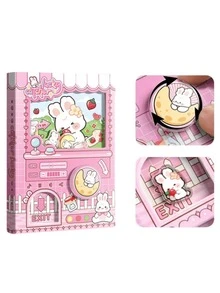 1pc Gashapon Machine Bean Book (80 Sheets) Fun Challenge Game Book, Full Color Inner Pages Gashapon Pocket Book, Rabbit Panda Shiba Inu Cat Capybara Cartoon Creative Notebook Pocket Book, Cute Cartoon 64K Notebook, Fun Stationery Pocket Planner Memo Book, Planner Diary Book, School Supplies, Notebook, Thickened Portable, Blank Pocket Book For Classroom Play, Full Color Inner Pages Pocket Book Cartoon Creative Notebook Pocket Book, Cute Cartoon 64K Notebook, Fun Stationery Pocket Planner Memo Book, Easy To Carry, Convenient Storage - Multicolor - View 13