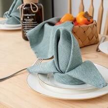 1/2/6pcs INS Style Minimalist French Premium Solid Color Textured Fabric Placemats, Tablecloths, Napkins, Decorative Pads, Suitable For Parties And Weddings - Multicolor - View 9