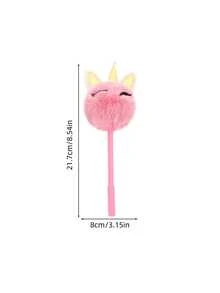 1pc (Random Color) Stress Relief Fun Children's Ballpoint Pen, Cute Student Creative Neutral Pen, Cartoon Cute Stress Relief Comfortable Rabbit Fur Pen, Elementary School Student Writing Small Gift - Multicolor - View 5
