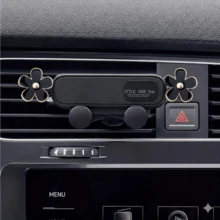 Car Phone Holder Oil Drop Flower Design Air Vent Mount Universal Horizontal/Vertical Navigation Bracket Stable Anti-Drop Auto-Locking - One Size Fits All - View 2