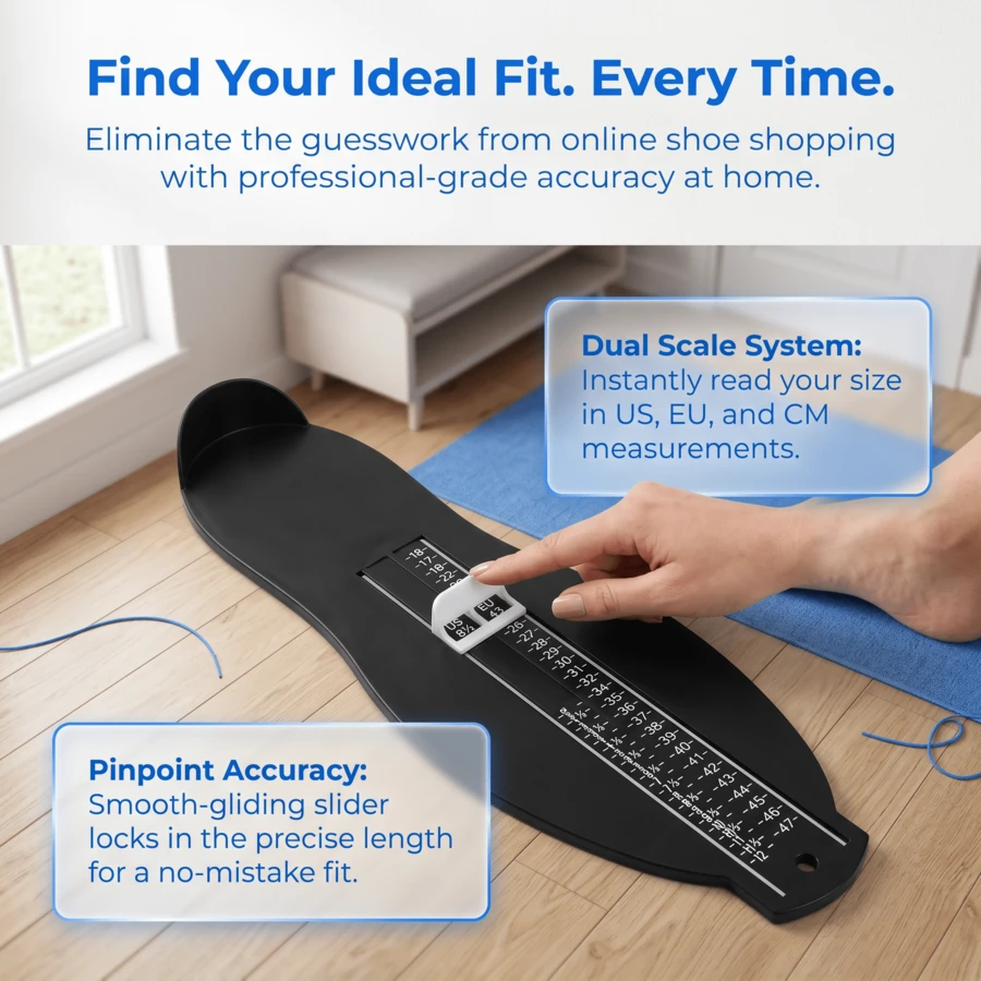 Foot Measurement Ruler, EU Standard Shoe Size Gauge, Suitable For Baby, Children, Men, Women, Precise Home Foot Length Measuring Tool - A - View 1