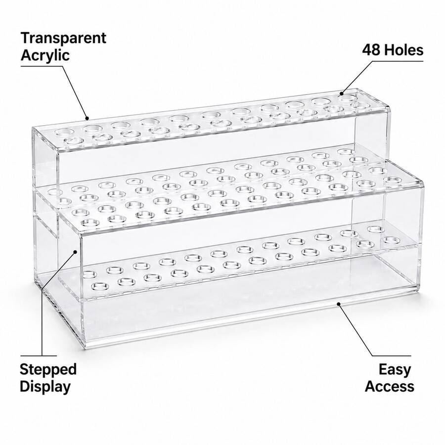 Plastic Transparent Ballpoint Pen Holder, Creative Makeup Brush And Cosmetic Display Rack - Sets - View 1