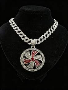 Fully Rhinestoned Rotating Windmill Pendant Necklace, European And American Hip-Hop Style, Suitable For Daily Wear - Rotatable Windmill - View 20