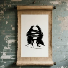 1 pièce Pochoir de peinture femme aux yeux bandés 20cm*20cm, convient pour la peinture, le scrapbooking, le collage, grand pochoir mural, décoration d'intérieur, réutilisable et lavable - Ensembles - Voir 5