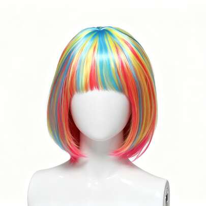 Tóc giả Cosplay Disco Hip Hop hài hước rực rỡ, Tóc giả hóa trang Halloween Carnival