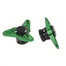 1 Pair CNC Aluminum Alloy Motorcycle Front Fork Cups | 3-In-1 Rotating Dart Spinner Handlebar Plugs & Rearview Mirror Hole Covers | Heavy Duty Universal Scooter Motorcycle Modification Accessories - A - View 17