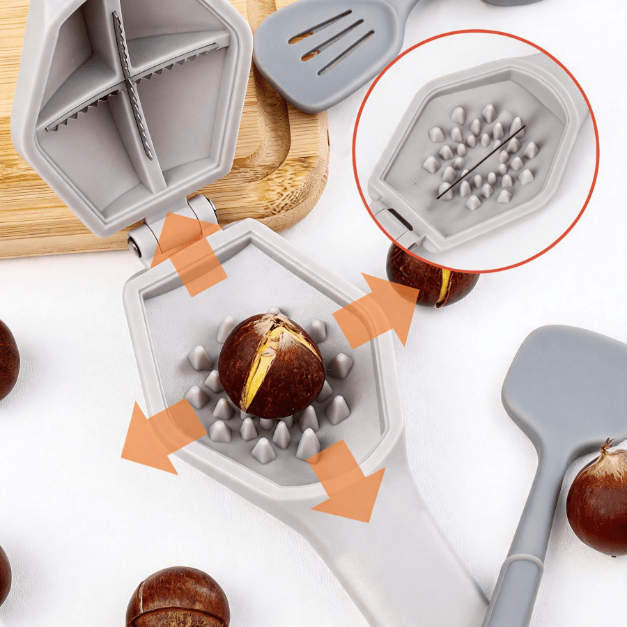 Cut Neat Cross Cuts On Chestnuts Without Slipping, Durable Stainless Steel Chestnut Cross Opener, Labor-Saving Portable Nut Shell Cracker, Compact Reusable Kitchen Gadget For Chestnuts Walnuts & Nuts Daily Snack Prep
