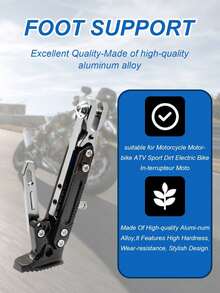 Adjustable CNC Aluminum Alloy Motorcycle Side Stand, With Anti-Slip Pad And 2-Level Height Adjustment, Universal For Scooters, Electric Bikes, Motorcycles, Racing Grade Side Support Bracket, 200KG Load Capacity, Multiple Colors Available, Easy Installation - Single-leg Support - View 8