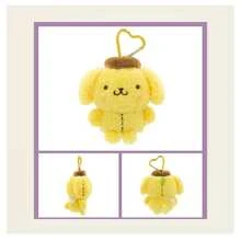 Official Sanrio Pompompurin Heart/Flower/Velvet Plush Charm-Soft And Fluffy Perfect For Attaching To Bags, Keychains, Or Car Keys; Fans Excellent Choice For A Holiday Gift. - Multicolor - View 8