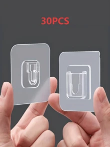 10pcs Easy-To-Install Sticky Practical Hooks-Fashionable Plastic Wall Hangers, Suitable For Routers, Power Sockets, Photo Frames, Remote Controllers-Waterproof Multifunctional Hooks, Suitable For Kitchens, Bedrooms, Bathrooms And Offices - Clear - View 11