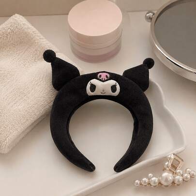 MINISO Kuromi Headband Black Devil Ears Hair Holding Band For Women Back To School Outfit Vibe Washroom Gear Kawaii Bestie BFF Gift Choice Cute Character