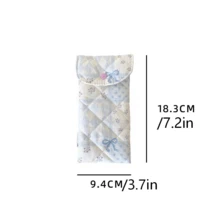 Fashionable Korean-Style Ditsy Floral Eyeglass Bag; Quilted Patchwork Printed Eyeglass Case; Suitable For Fashion Glasses, Eyeglass Accessories Or As Decorative Pendant - Multicolor - View 12