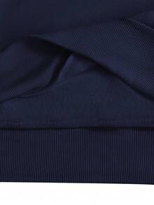 Youth Girl Cartoon Pattern Embroidered Half-Zip Stand Collar Sweatshirt And Pants - Royal Blue - View 5