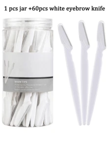30/24/12/6/3/1pcs White Eyebrow Trimmer And Razor Set, Eyebrow Trimmer And Razor, Exfoliating And Hair Removal Tool, Body Hair Trimmer And Face & Eyebrow Razor Set, Long Handle Blade With Precision Protective Cover, Makeup, Affordable, Room Decor, Vanity, Travel, Bedroom, Makeup Accessories, Eyebrow Razor, Cheap, Christmas Gift, Cosmetics, Makeup Tools, Cheap Goods, Gift, Women's Gift, Christmas Gift, Giveaway, Travel, Cheap Items, Travel Essentials - White - View 13