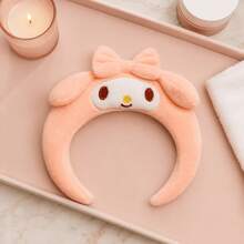 1pc MINISO Sanrio Character Decorative Headband For Daily Face Washing Back To School Season Cute My Melody Fluffy Ears Headband For Women Everyday Hair Accessories Pretty BFF Gift Choice - Baby Pink - View 5