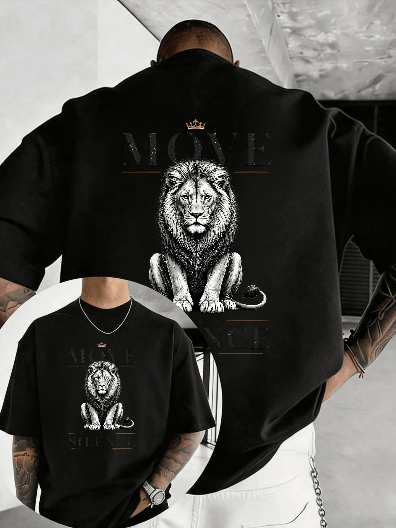 Men T-Shirts - 黑色 - 查看 1