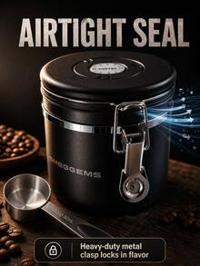 SOKANY 304 Stainless Steel Coffee Storage Canister With Air Release Valve, Airtight Fresh-Keeping Container For Coffee Beans, Coffee Powder And Dry Goods - View 5