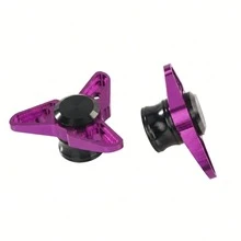 1 Pair CNC Aluminum Alloy Motorcycle Front Fork Cups | 3-In-1 Rotating Dart Spinner Handlebar Plugs & Rearview Mirror Hole Covers | Heavy Duty Universal Scooter Motorcycle Modification Accessories - A - View 18