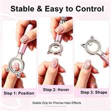 Cat Shaped Circular Cat Eye Magnet With Handle Round Cat Eye Magnetic Nail Art Tool, Professional Circular Magnet, Instant Circular Effect, Strong Adhesion, Suitable For Gel Manicure - Multicolor - View 6