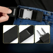 1Pc/2/3/4Pcs Hook-And-Loop Elastic Waistband, No-Buckle Invisible Waist Closure, Hook And Loop Fastener, No-Buckle System Suitable For Hunting, Fishing, Camping - Compatible With Uniforms, Outdoor Activities (Fitted Style) - Multicolor - View 4