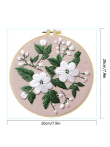 Embroidery Kit, 15x15cm/5.9x5.9 Inch, 20x20cm/7.9x7.9 Inch, Handmade DIY Embroidery Kit, Lemon, Daisy, Strawberry Embroidery Patterns, Simple Patterns, Classic Patterns, Suitable For Adult Beginners, Includes Embroidery Fabric, Instructions, Embroidery Hoop And Needle & Thread, Gifts For Friends And Family, Furniture, Office Handmade Art - A - View 9