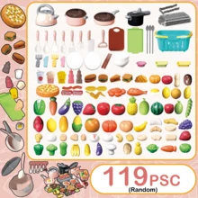 Set Mainan Dapur Mini untuk Anak-Anak, Cocok untuk Anak Laki-Laki dan Perempuan Usia 3-8 Tahun, Bermain Peran Memasak, Menggoreng, Memotong Buah dan Sayuran, Peralatan Makan, Peralatan Masak, Makanan, dan Aksesoris Realistis - MultiWarna - View 8