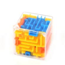 1 buah Aksesori Saku Lucu Kreatif, Ornamen Meja untuk Latihan Fokus di Kantor, Hadiah Unik Labirin Kubus Mini, Dekorasi Meja Portabel untuk Relaksasi Harian, Hadiah Liburan Jalur Manik-Manik 3D Berwarna-warni, Dekorasi Meja Labirin Kubus Transparan - multi warna acak - View 6