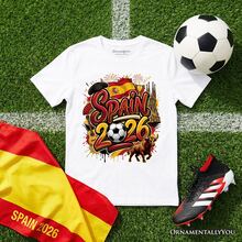 Spain 2026 Soccer Cup Global Championship T-Shirt, Fans Football Tee - 白色 - 查看 1