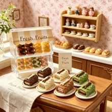 Miniatura de pan francés de chocolate de resina con glaseado falso de dibujos animados, mini comida de juego, dijes de pegamento de crema DIY para cabello, colgantes, fundas de teléfono, decoración de jardín, diorama, hogar, oficina, adornos de escritorio, coche, accesorios de fotografía, regalos de Navidad, Halloween y festivos - multicolor - Ver 2