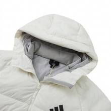 adidas 3-Stripes 運動生活系列 保暖長版連帽羽絨外套 男款 漢玉白 - 漢玉白 - 查看 5