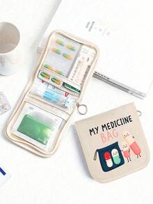 便攜式袋，緊湊型藥丸收納盒與醫療包，「My Medicine Bag」印花主題藥袋，適用於日常/戶外/旅行儲存，必備健康與醫療配件，多功能布製小藥袋，便攜式急救包，宿舍急救儲存袋，適合診所護理師、醫生與的生日/聖誕/週年理想禮物——耐用日常與緊急包裝必需品，返校禮物 - 彩色 - 查看 1