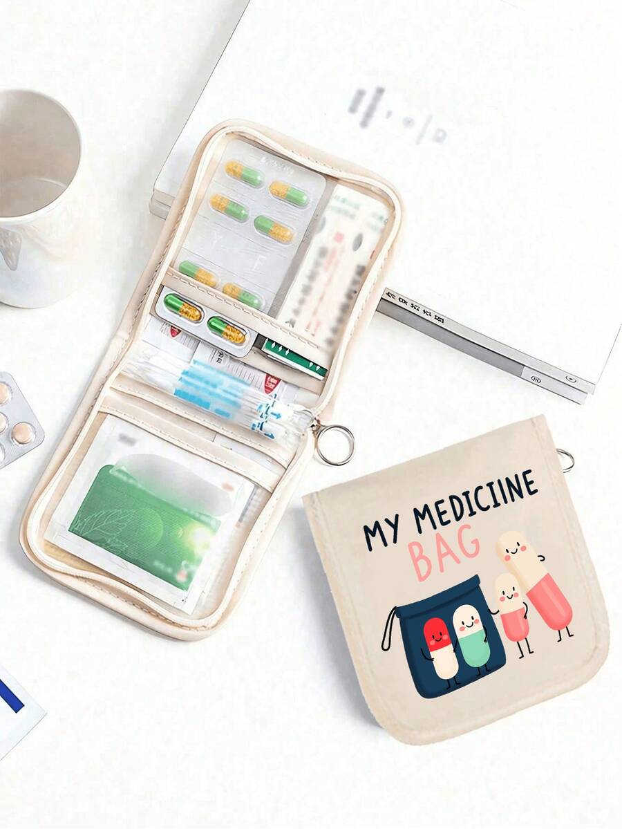 便攜式袋,緊湊型藥丸收納盒與醫療包,「My Medicine Bag」印花主題藥袋,適用於日常/戶外/旅行儲存,必備健康與醫療配件,多功能布製小藥袋,便攜式急救包,宿舍急救儲存袋,適合診所護理師、醫生與的生日/聖誕/週年理想禮物——耐用日常與緊急包裝必需品,返校禮物 - 彩色 - 查看 1