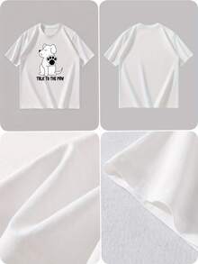 [New Products] Fashion Summer Breathable Comfortable Crew Neck Short Sleeve Solid Color Versatile Men's Graphic T Shirt, Casual Daily Leisure Wear Top - White - View 4