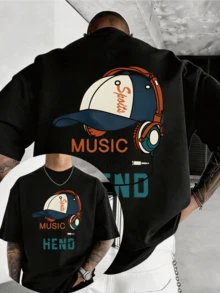 Men T-Shirts - 黑色 - 查看 6