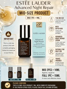 Estée Lauder 雅詩蘭黛特潤修護精華液，高端面部精華液，提供3種尺寸：正裝15ml/試用裝7ml/體驗裝1.5ml，3天對抗「夜間疲勞老化」，2週內提亮膚色26%，減少頑固皺紋10%，提升緊緻度10%，全週期修復光損傷，93%使用者認同恢復時間縮短，89%使用者認同效果提升，含雙歧桿菌發酵產物溶胞物與猴麵包樹種子萃取，值得信賴的夜間細胞修復，適合所有膚質 - 雅詩蘭黛特潤修護肌活精華露 - 查看 6
