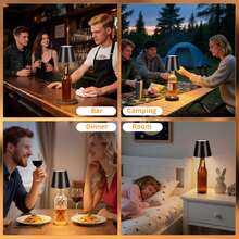 LED Wine Bottle Light Smart Upgraded Version - Metal Shell, USB Rechargeable, Touch Control, 3 Light Modes, Compact Bedside Night Light, Portable Wireless Lighting, Direct Insert Into Bottle For Use, Suitable For Bedroom, Bar, Living Room, Hotel, Bathroom, Camping Party Lighting (Easy Installation) - 3 Colors - View 4