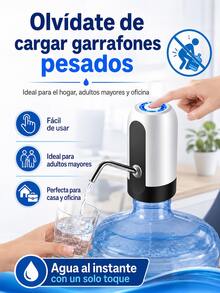 1 Piece Automatic Water Dispenser With LED Light, Rechargeable Automatic Water Dispenser Wireless Electric Drinking Water Pump - 4 piezas - 查看 2