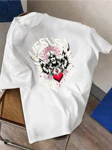 [New Products] Men's Fashion Summer Solid Color T Shirt, Comfortable Breathable Crew Neck Short Sleeve, Versatile Casual Printed Tops For Daily Outdoo - 白色 - 查看 5