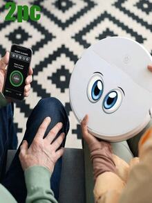 Robot Eye Stickers: Self-Adhesive And Removable, Made Of High-Quality PVC Material. Suitable For Robots, DIY Projects And Home Decor. Featuring Cute Robot Face Design, Suitable For Plastic Surfaces. - Multicolor - View 1