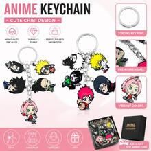 1pc Naruto Anime Chibi Enamel Metal Pendant Keychain, Uzumaki Naruto Sasuke Sakura Kakashi Keyring, Cartoon Cosplay Accessory Fan Gift - Multicolor - View 2