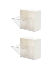 4pcs Wall-Mounted Storage Boxes - Cosmetic Organizer, Jewelry Box, Plastic Storage Rack, For Organizing And Storing Floss, Hair Ties, Hair Clips, Powder Puffs And Other Items. Suitable For Home, Dorm, Commercial Spaces, Bathroom, Room Decor, Also As Christmas Or Holiday Gifts. - Multicolor - View 11