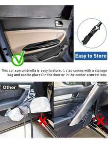 Foldable Reflective Sunshade Umbrella For Car Windshield, Queen-Size UV Protector Sun Blind Umbrella - Multicolor - View 2