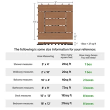 Butterslay Set Of 27 Wood Flooring Tiles Interlocking Deck Tiles Waterproof DIY Furniture Deck Tiles All-Weather Wooden Tiles For Garden Patio Backyard Indoor, Brown/Black/Wood - Brown-wood Flooring Tiles - View 9