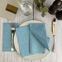 1/2/6pcs INS Style Minimalist French Premium Solid Color Textured Fabric Placemats, Tablecloths, Napkins, Decorative Pads, Suitable For Parties And Weddings - Multicolor - View 1